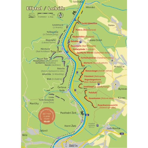 Dolina Łaby 1 - Prawy brzeg (Czechy) Przewodnik wspinaczkowy