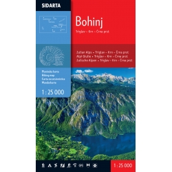Bohinj (Alpy Julijskie, Słowenia) - mapa turystyczna 1:25 000